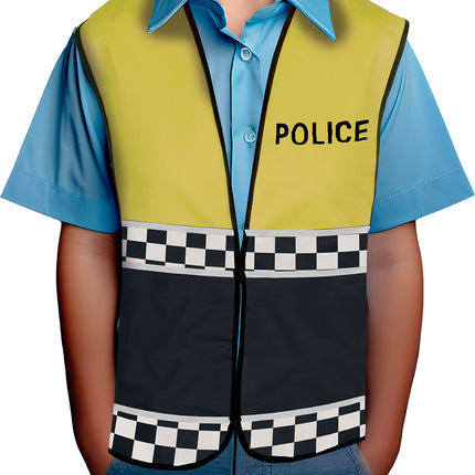 Gilet della polizia giallo nero bambino