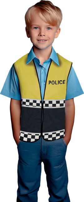 Gilet della polizia giallo nero bambino