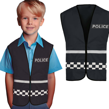 Gilet della polizia nero bambino