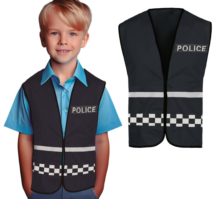 Gilet della polizia nero bambino