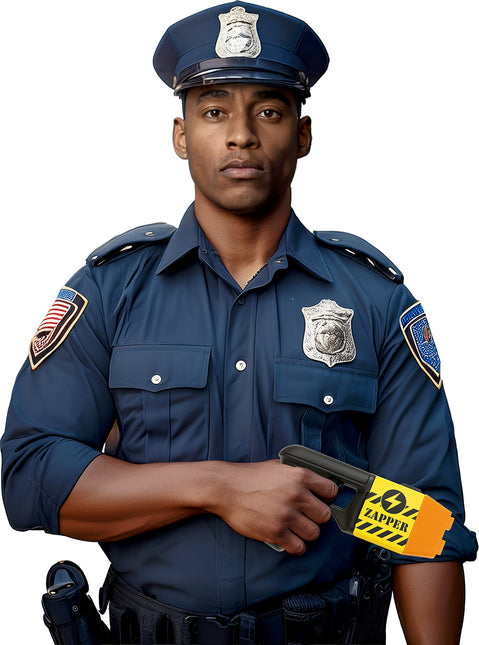 Pistola stordente finta della polizia, nera e gialla