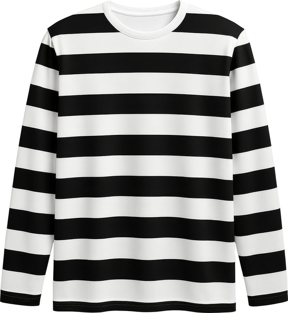 Camicia nera bianca da donna a righe