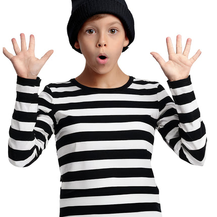 Camicia bianca e nera a righe per bambini