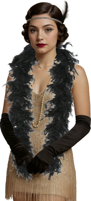 Piuma di boa, 80 gr nero