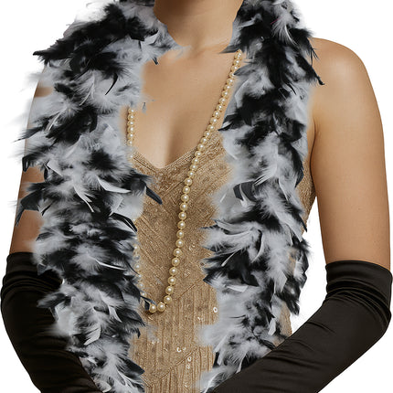 Piuma di boa, 80 gr nero/bianco