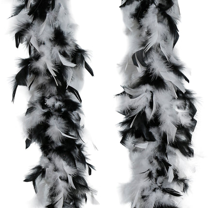 Piuma di boa, 80 gr nero/bianco