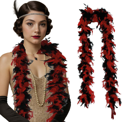 Piuma di boa, 80 gr rosso/nero