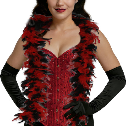 Piuma di boa, 80 gr rosso/nero