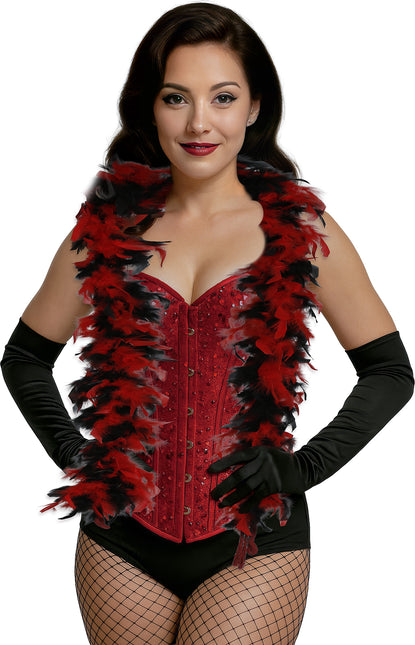 Piuma di boa, 80 gr rosso/nero