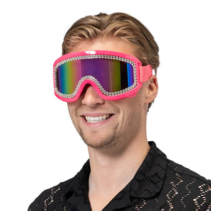 Occhiali da sci Party Rave rosa neon UV