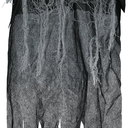 Bambola di Halloween scheletro nero con mantello 60 cm