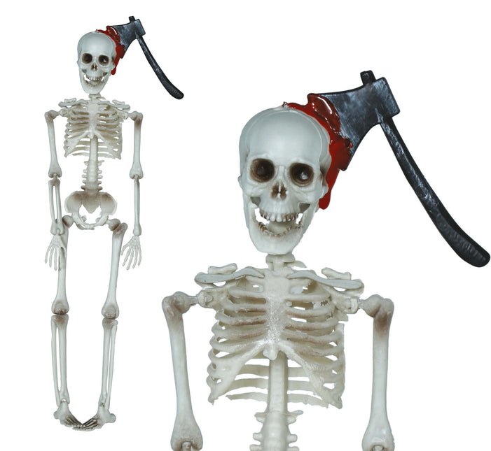 Decorazione di Halloween appesa Scheletro con ascia 40 cm