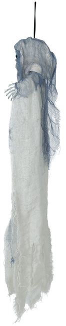 Bambola di Halloween scheletro grigio con mantello