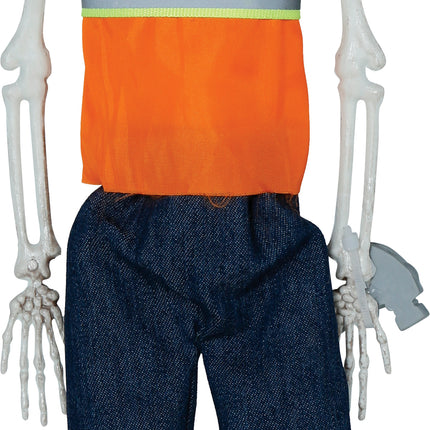 Bambola di Halloween Scheletro Lavoratore Stradale 40 cm
