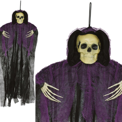 Scheletro di Halloween Nero Viola 90cm