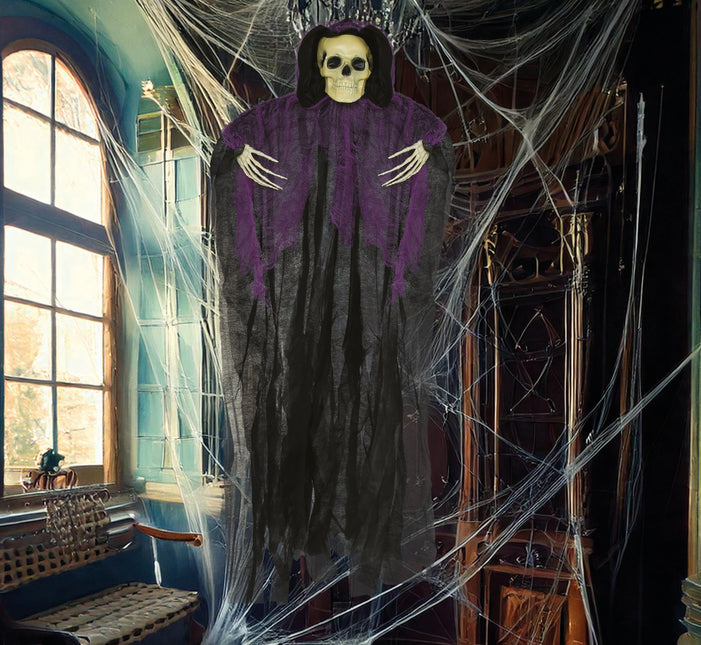 Scheletro di Halloween Nero Viola 90cm