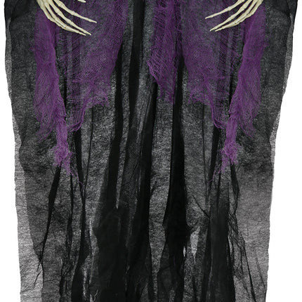 Scheletro di Halloween Nero Viola 90cm