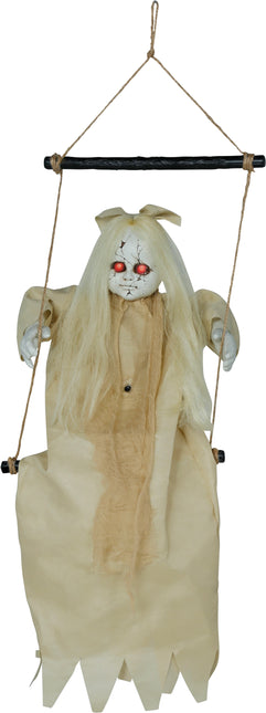 Bambola di Halloween con luci e suoni 75 cm