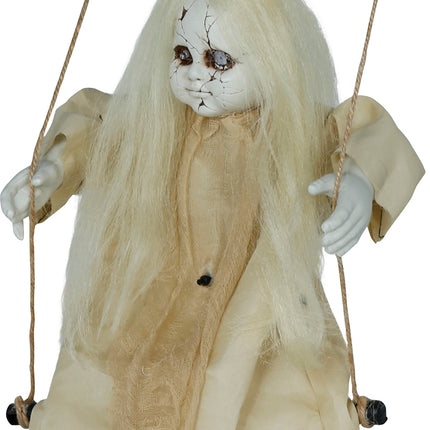 Bambola di Halloween con luci e suoni 75 cm
