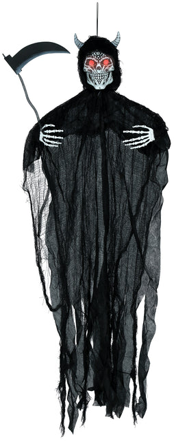 Bambola di Halloween Diavolo Scheletro con luce e suono 1,3m