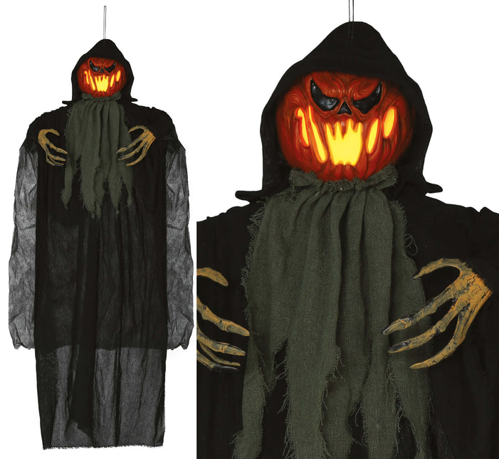 Zucca bambola di Halloween con luce 1,2 m