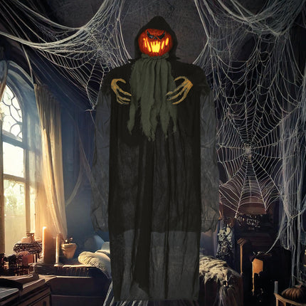 Zucca bambola di Halloween con luce 1,2 m