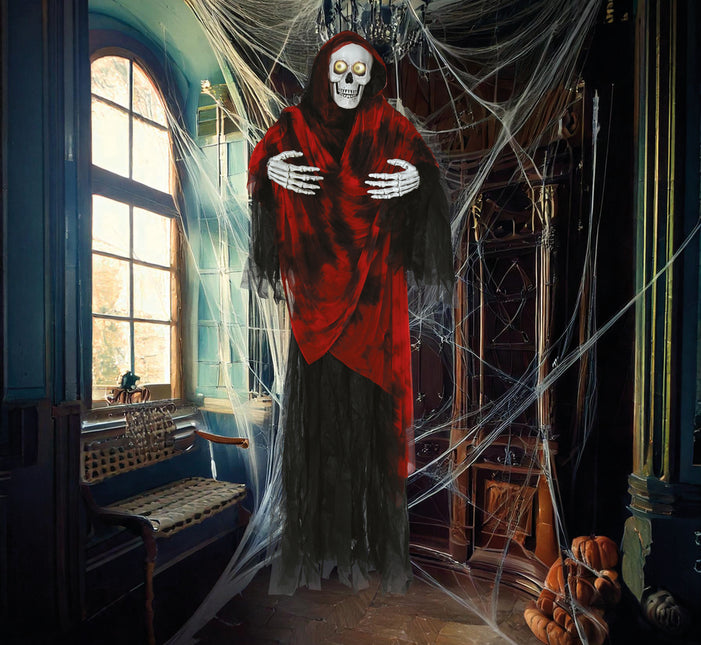 Scheletro di bambola di Halloween con luce e occhi mobili 1,7 m