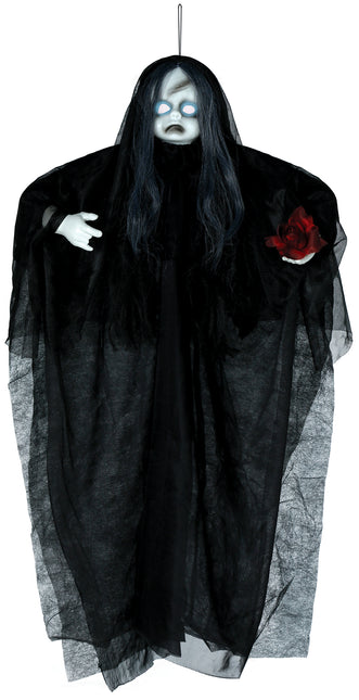 Bambola di Halloween con luci e suoni 90 cm