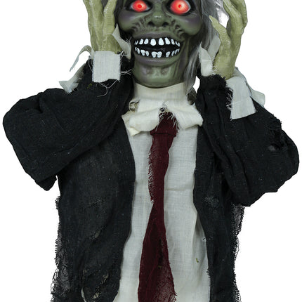 Bambola Zombie di Halloween con luci, suoni e movimento 55 cm