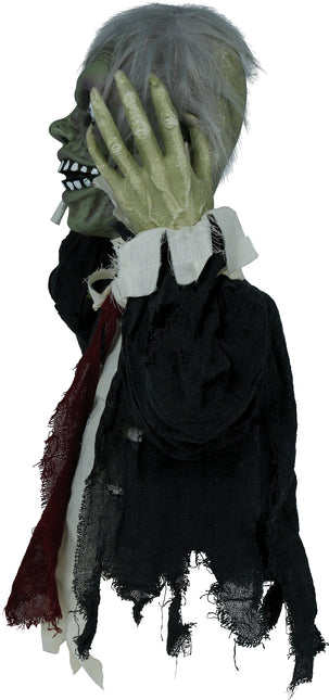 Bambola Zombie di Halloween con luci, suoni e movimento 55 cm