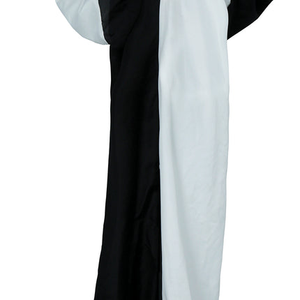Bambola di Halloween Clown bianco e nero con luci e suoni 1,7 m