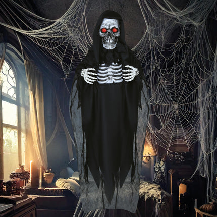 Scheletro di bambola di Halloween con luci e suoni 1,8 m