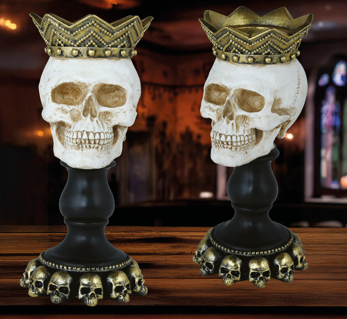 Portacandele Halloween Teschio 25cm