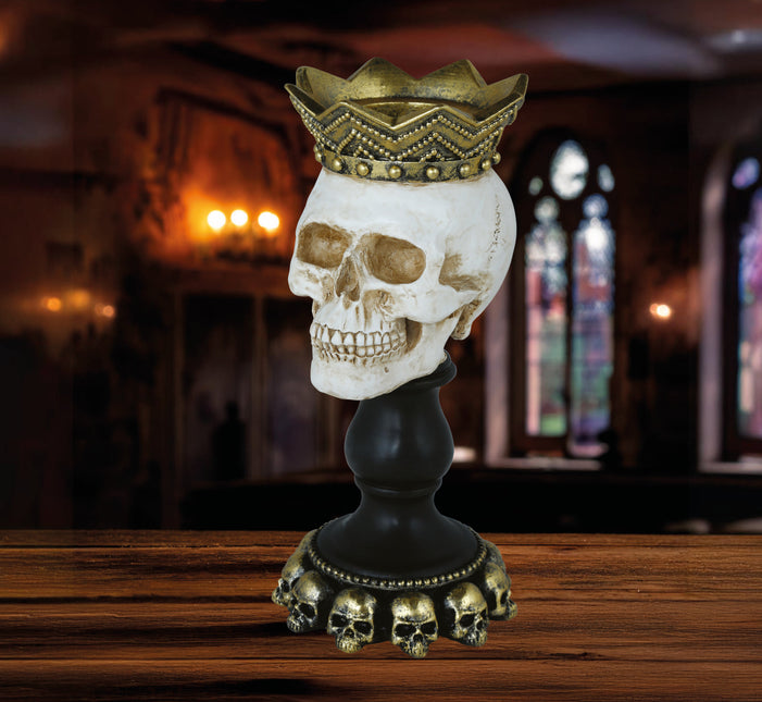 Portacandele Halloween Teschio 25cm