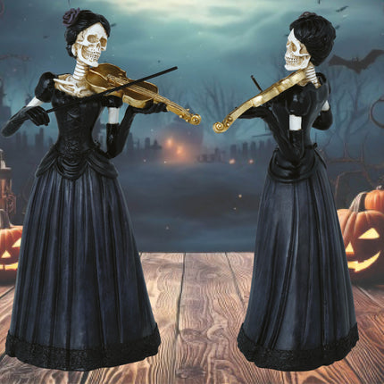 Scheletro di Halloween con violino 26 cm