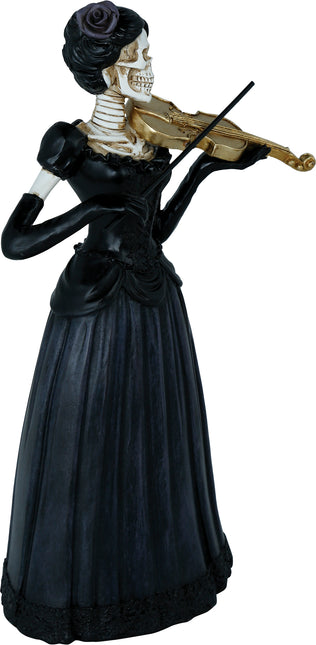 Scheletro di Halloween con violino 26 cm
