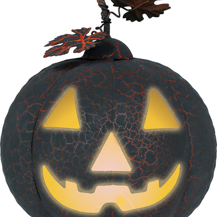 Decorazione di Halloween Zucca in metallo con luce 20 cm