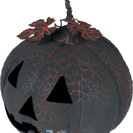 Decorazione di Halloween Zucca in metallo con luce 20 cm