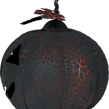 Decorazione di Halloween Zucca in metallo con luce 20 cm