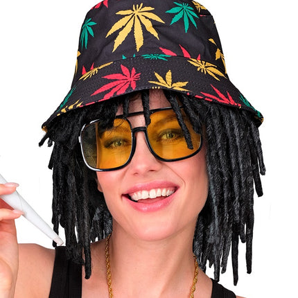 Parrucca nera con dreadlocks