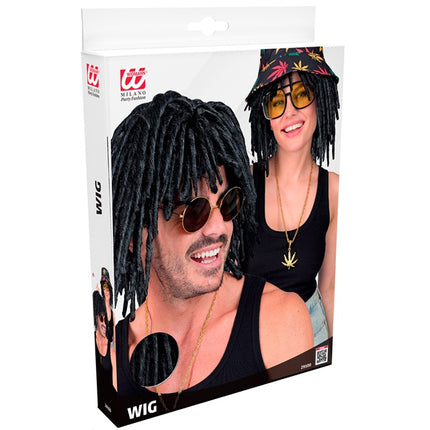 Parrucca nera con dreadlocks