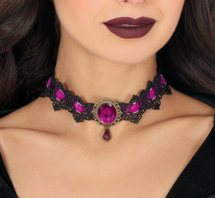 Collana viola e nera