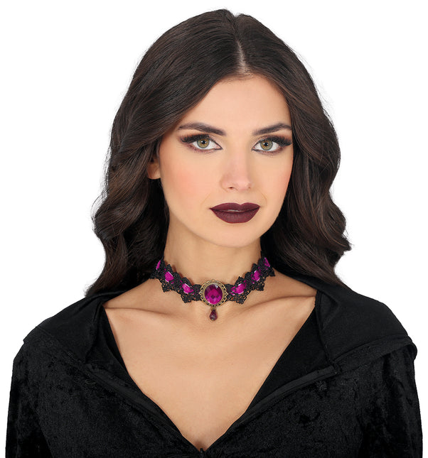 Collana viola e nera