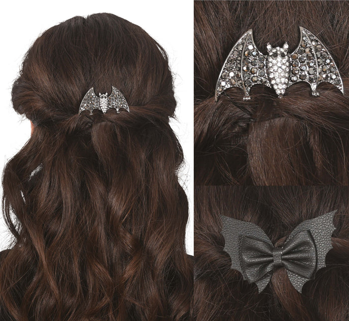 Fermaglio per capelli a pipistrello 9 cm 2 pezzi