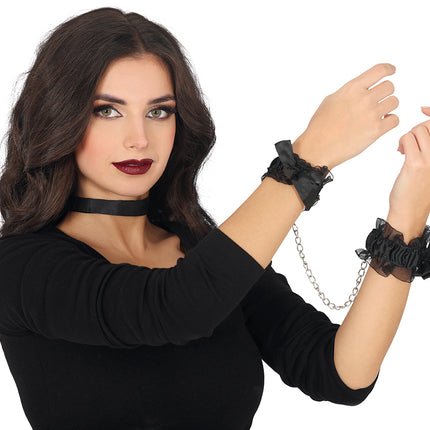 Manette in pizzo nere