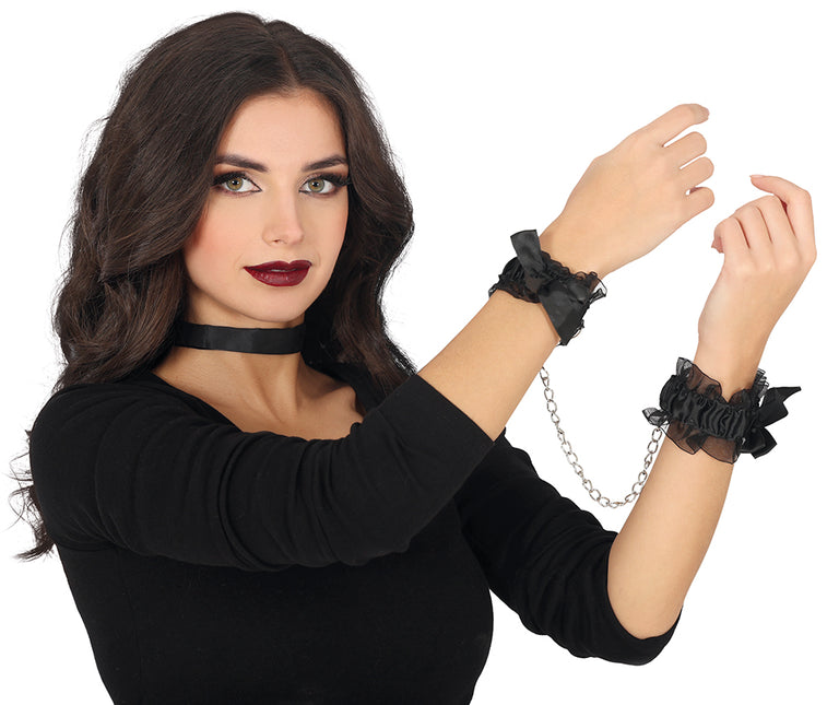 Manette in pizzo nere