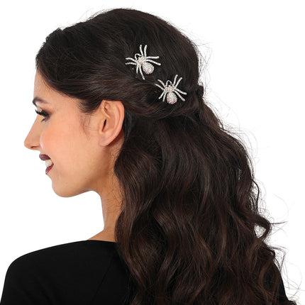 Spille per capelli Halloween Spider 7,5 cm 2 pezzi