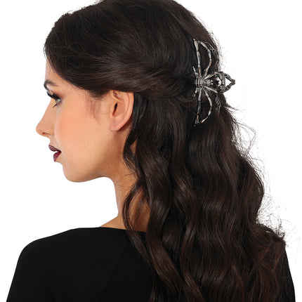 Fermaglio per capelli di Halloween Ragno nero in metallo