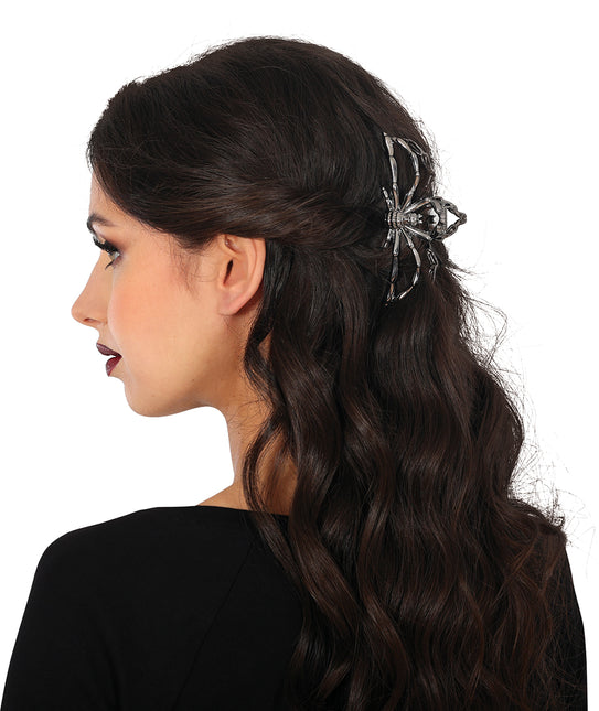 Fermaglio per capelli di Halloween Ragno nero in metallo