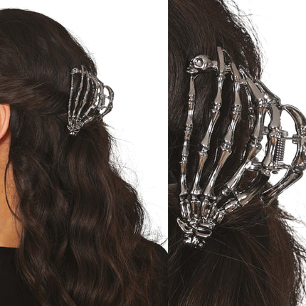 Fermaglio per capelli Halloween Scheletro 8,5 cm